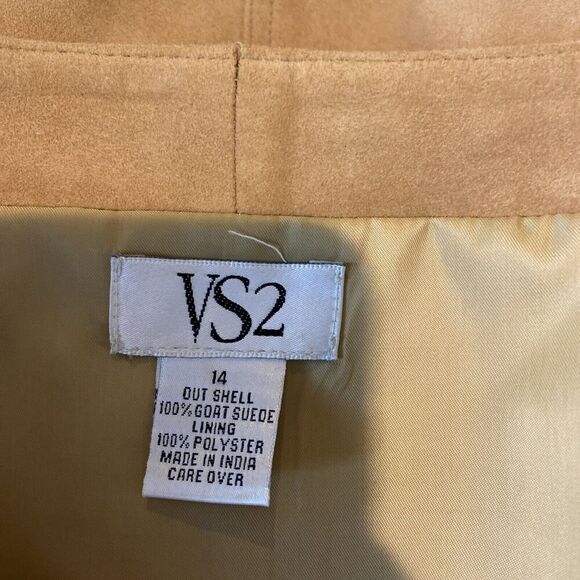 VS2 Genuine Goat Suede Skirt Boho Earthy Festival Classic Size 14 - Picture 4 of 5